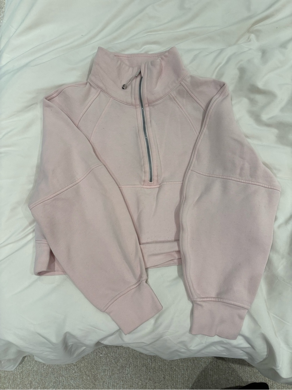 Lululemon Cropped Half-Zip Scuba - Light Pink